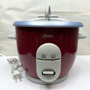 Oster 8-Cup Electric Rice Cooker 4722-000 Red w/ Keep Warm Function & Glass Lid